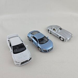 Kinsmart Diecast Car 1:36 Mitsubishi Lancer Audi R8 Mercedes-Benz 300SL Lot of 3
